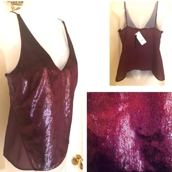 𝅺J Brand Velvet Soft V Neck Sleeveless Cami Italy Timeless Luxury Chic - Picture 5 of 11